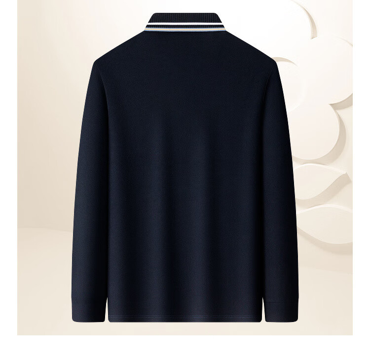 MONTAGUT Men's Lunar New Year Polo Shirt Long-Staple Cotton Mulberry Silk Linen Soft Comfortable Long Sleeve T-Shirt Linen Apricot XL 11