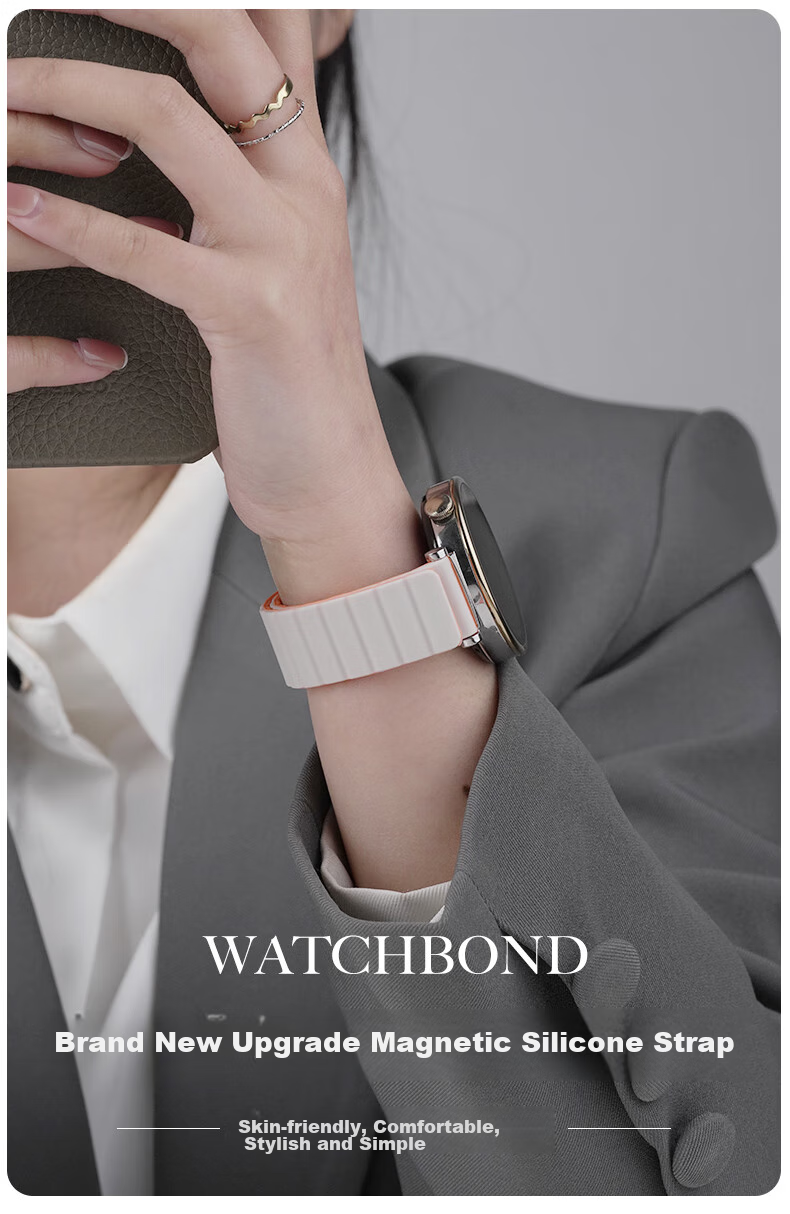Watchbond Compatible with Huawei Watch GT5/GT6/GT4/GT5Pro Strap, Watch5 Women's Model 41mm Magnetic Silicone Loop Strap, Smart Sports 18mm Spring And Summer Wristband Accessory 3