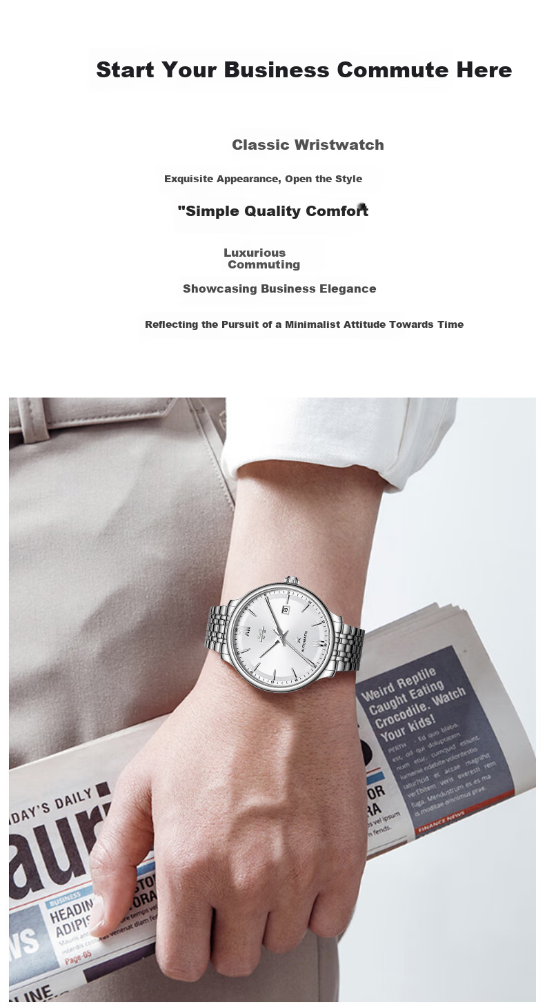 Beijing Men's Fully Automatic Mechanical Watch, Classic Steel Strap, Calendar, Domestic Brand Birthday Gift for Me 2