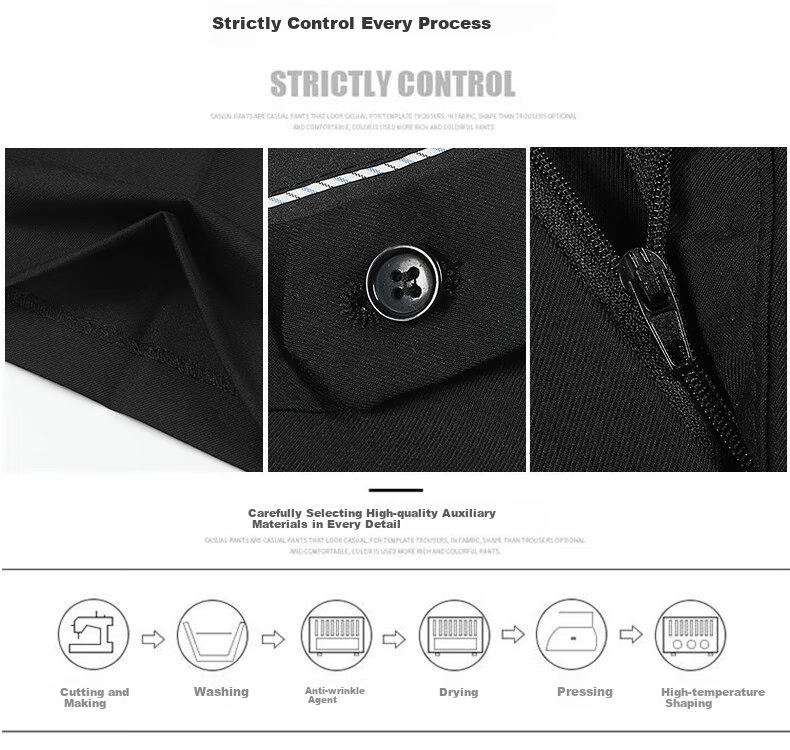 ROMON Wrinkle-Resistant Non-Iron Dress Pants for Men, High-Waist Loose Casual Business Suit Trousers, Straight-Leg Dad Pants 4