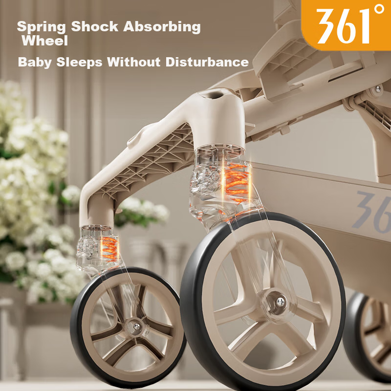 361° Stroller for 0-3 Years Old, Shock-Absorbing, One-Button Folding, High Landscape Design, Baby Walking Aid, Can Sit Or Lie Down, Sunshade Canopy Y3