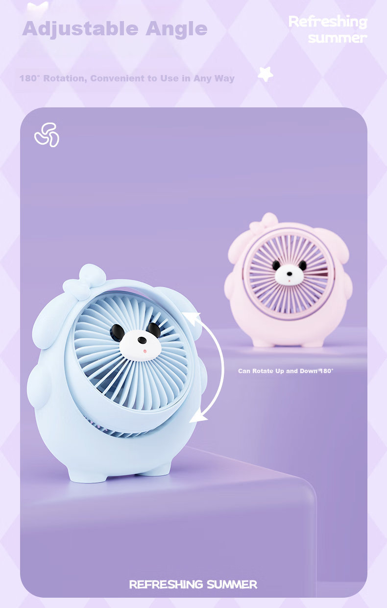 Ouliwen USB Rechargeable Mini Fan, Low Noise with Three Speeds, Portable And Compact, Dual-Use for Desktop And Handheld, Quiet Operation, Strong Airflow, Electric Fan for Office And Dormitory Use 6