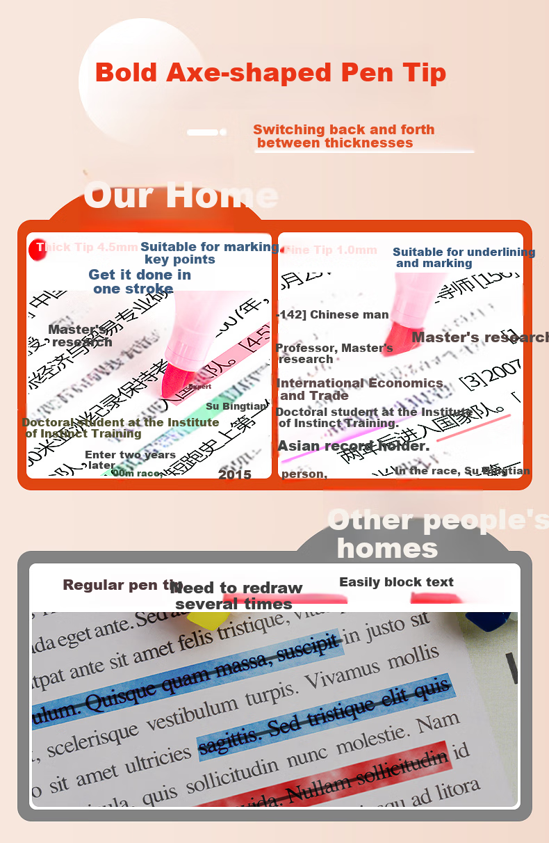 AIHAO [Best-Selling Product] Highlighter Pens, Large Capacity Colorful Marking Pens, Instagram-Style High-Quality Highlighters, Multi-Color Journal Marking Pens, 6 Colors, 6261 2