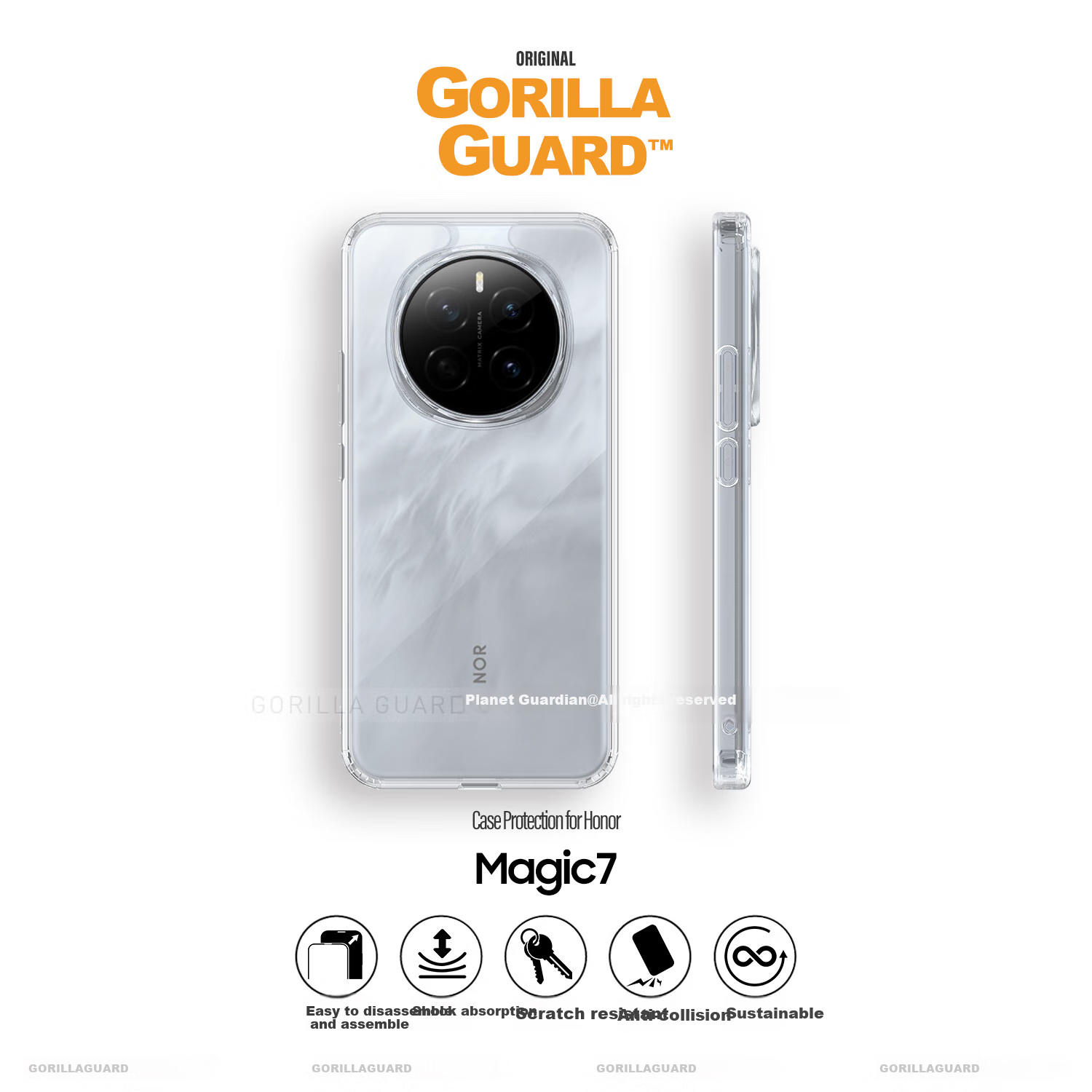 Защитный чехол Xingqiuweishi для Honor Magic7, силиконовый, противоударный, полупрозрачный, матовый, с мягкими краями, бизнес-стиль, прозрачный