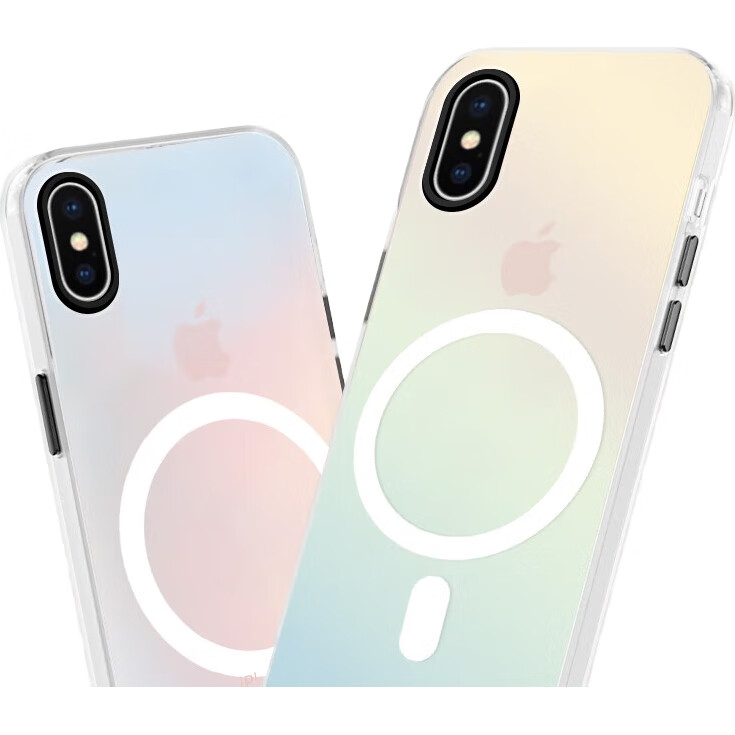 Чехол Baozou для Apple iPhone XS Max, силиконовый, с MagSafe, противоударный, прозрачный градиент