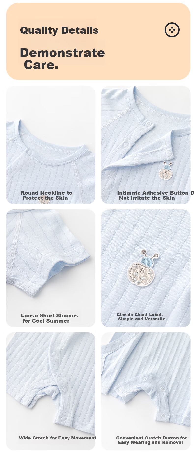 Babyprints Newborn Onesie 2-Pack, Infant Short-Sleeve Summer Clothes, Pure Cotton Thin Romper, Home Crawling Suit, White And Pink, Size 59 5