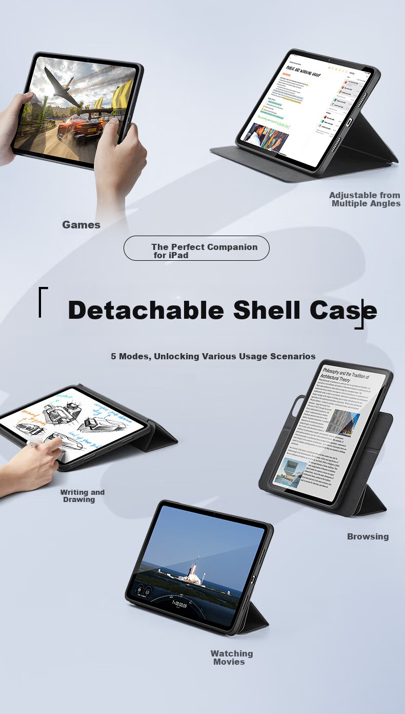 ESR IPad Pro Case for 2025/2024 New 11-Inch, Compatible with M5/M4 Chip, Magnetic Detachable Cover, Full Protection Anti-Drop Design, Dual-Use Horizontal And Vertical, Purple 3
