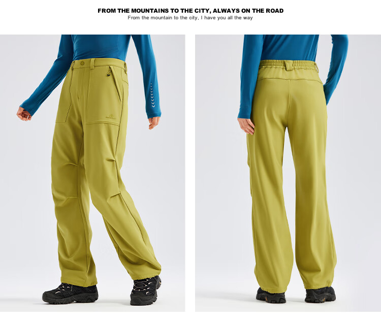 Toread Women's Fleece-Lined Softshell Paratrooper Pants Autumn Winter Thickened Wrinkled Loose Outdoor Trousers 2