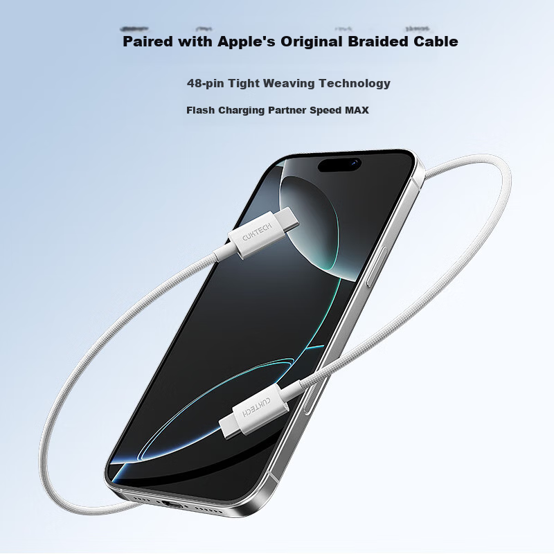 Зарядное устройство CUKTECH Kuotai Ke Apple 17, 40 Вт, совместимое с iPhone 17/16/15 Pro Max Air/iPad, GaN, быстрая зарядка, Type-C