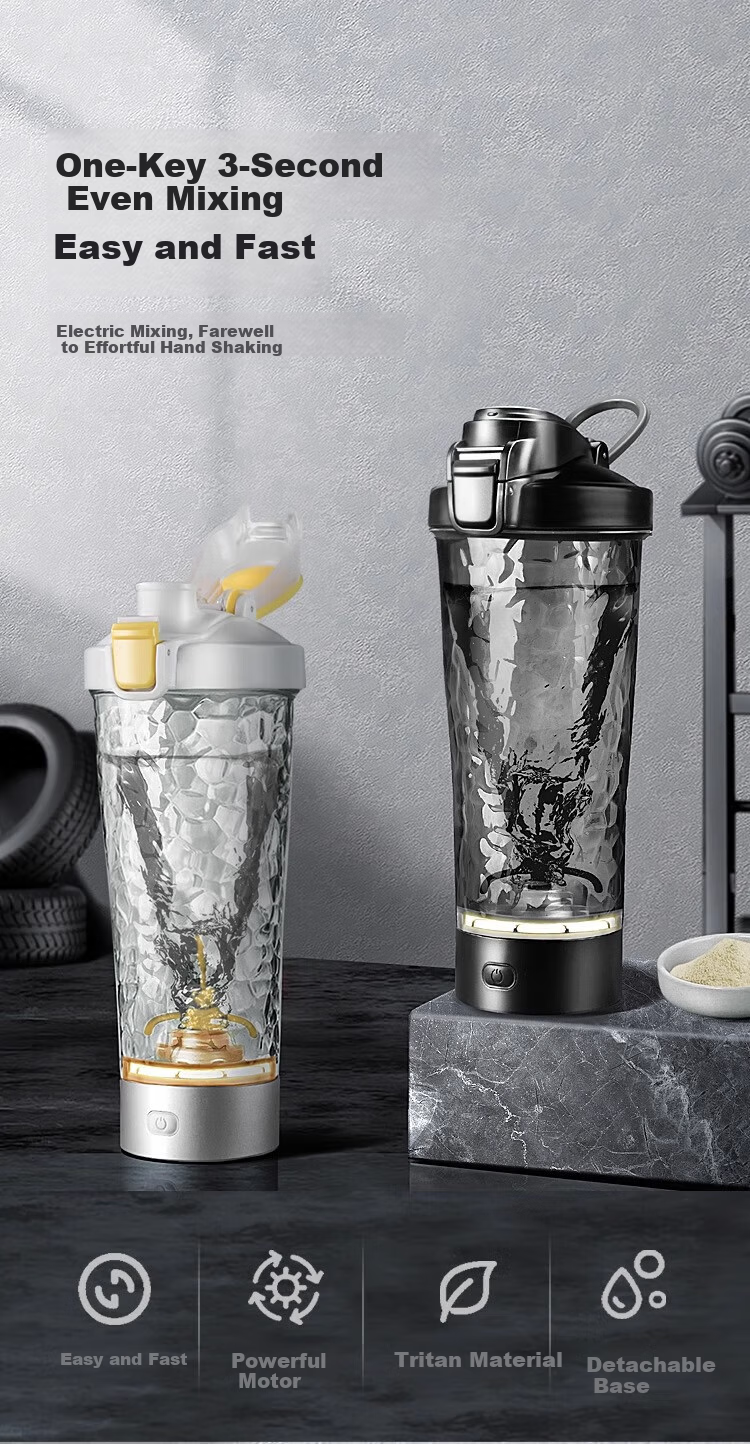 Mixiaoshu Electric Shaker Cup, Fully Automatic Blender, Tritan Material, Rechargeable, for Protein Powder, Smoothies, Milk, Coffee, Soy Milk, Water Cup 2