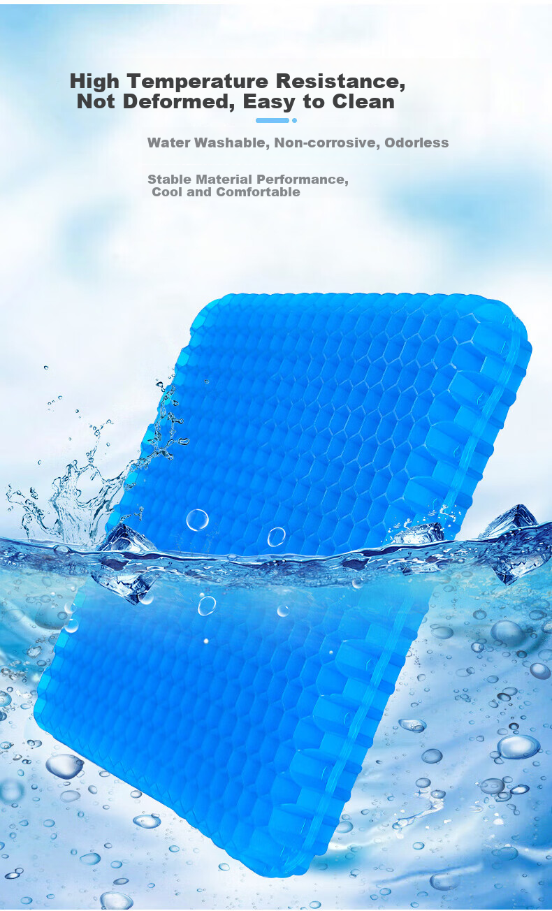 Hujia Honeycomb Gel Seat Cushion, 6.0cm Thickened, 3D Heat Dissipation, Ice Pad Seat Cushion, Thickened Seat Cushio 13