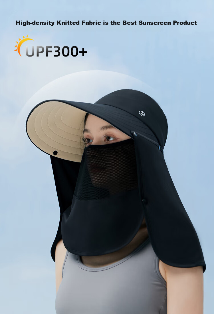 JIUMU Sun Protection Hat for Women, Sun Visor Cap, Sunhat, Open-Top Hat, Cool Hat, Summer Outdoor Face-Covering UV Protection Hat with Face Shield 6
