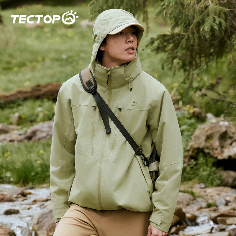 TECTOP Three-in-One Waterproof Hard Shell Jacket with Fleece Liner for Men Mountaineering