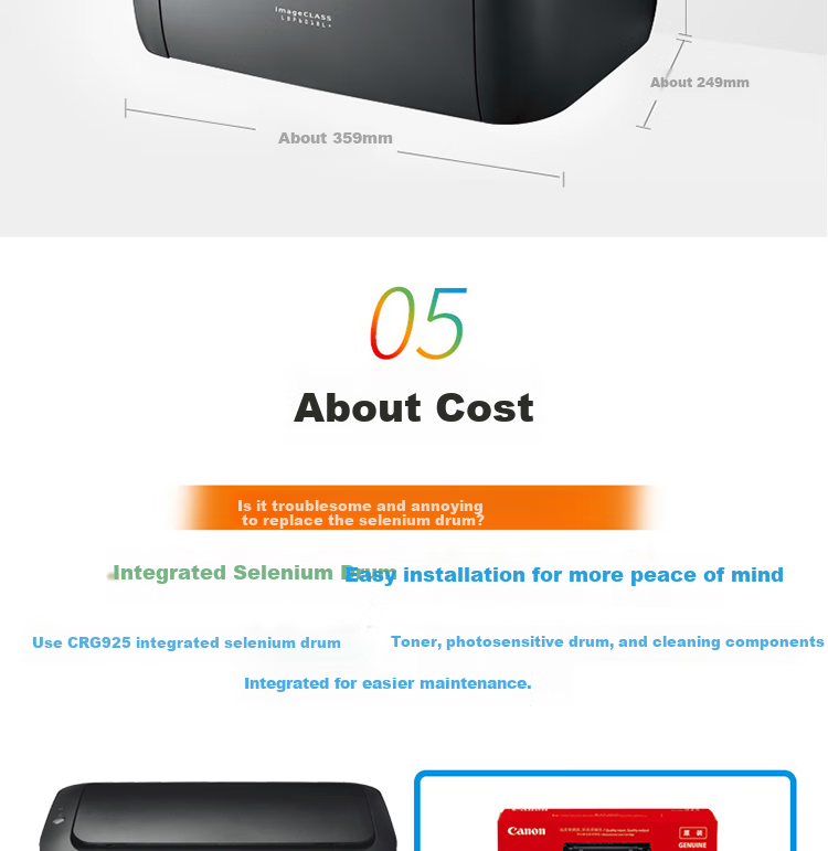 Canon LBP6018L+ A4 Black And White Laser Single-Function Printer (Fast Printing/energy-Saving And Eco-Friendly, Home Use) 6