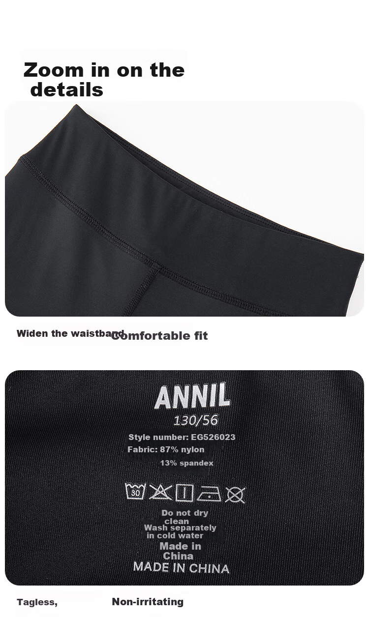 Annil Girls' Leggings, 2025 Summer New Ice-Cool Elastic Slim-Fit Black Fashion Sun Protection Long Pants 10