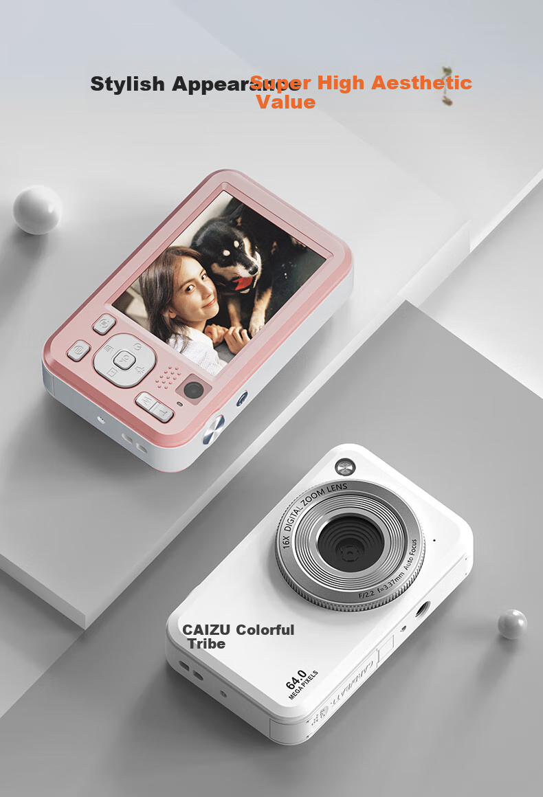 CAIZU Z1 Dual Rear Cameras 6400W Pixel Digital Camera Selfie Vlog Compact Camera for Students to Transfer Photos to Phones Alternative CCD Camera Birthday Gift Present 3