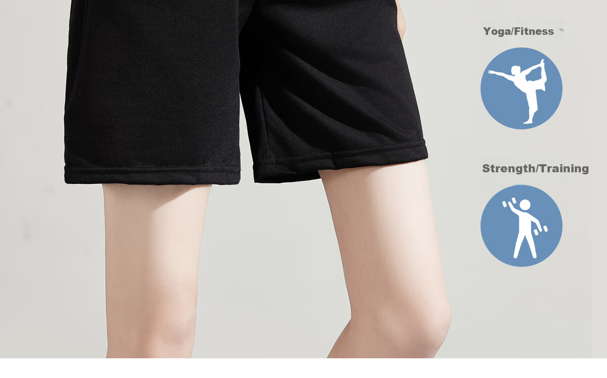 Halo Queen Women's Sports Shorts, Casual High-Waist Mid-Length Pants for Spring And Summer Travel, Loose-Fitting Running Shorts HW1KX61 3