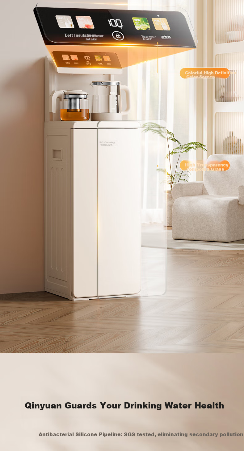 TRULIVA Tea Bar Machine, Water Dispenser for Home Use, Bottom-Loading Design with Multi-Functional Office Stand, Fully Automatic Intelligent All-In Tea Bar Cabinet with Built-In Kettle, White High-End Living Room Model, New for 2026 6
