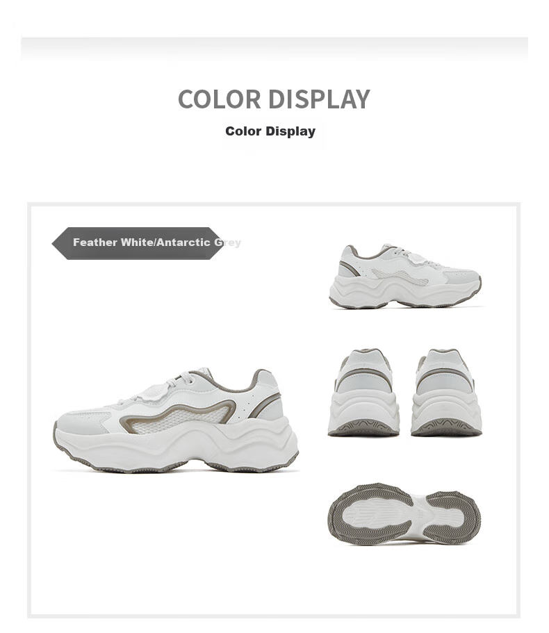 361° Women's Sports Shoes, Dumpling Shoes, Autumn Mesh Breathable Retro Thick-Soled Heightening Casual Dad Shoes, 682536773-1 27