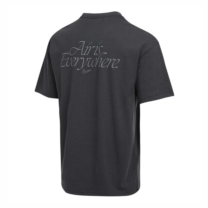 NIKE Men's Spring And Summer Short-Sleeve T-Shirt, Round Neck Knit, Classic Versatile HJ0779-060 Black/gray, M