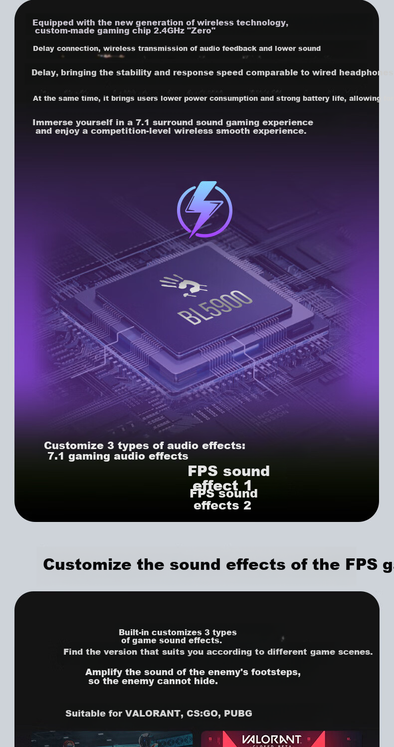 A4TECH Wild Tribe MR595PRO Wireless/Bluetooth/Wired Gaming Headset Over-Ear Blood Hand Phantom PUBG CS Valorant Lightweight Delta Gaming Phantom Hacker 6