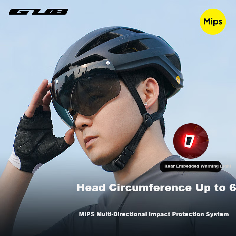 GUB Cycling Helmet MIPS Extra Large Size with Tail Light And Wind Goggles for Men And Women, Mountain And Road Bicycle Safety Helmet