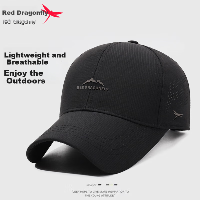 RED DRAGONFLY Baseball Cap for Men And Women, Spring And Summer Sun Protection, Quick-Drying Mesh Breathable Hat, Face-Slimming Visor Cap