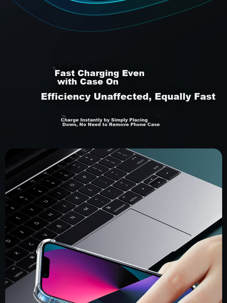 ESCASE Wireless Phone Charger, Desktop Charging Pad Base, 10W Compatible with Apple IPhone 16/15/14/13 Pro Max/Earphones, Huawei Xiaomi WBF13 Khaki Color 5
