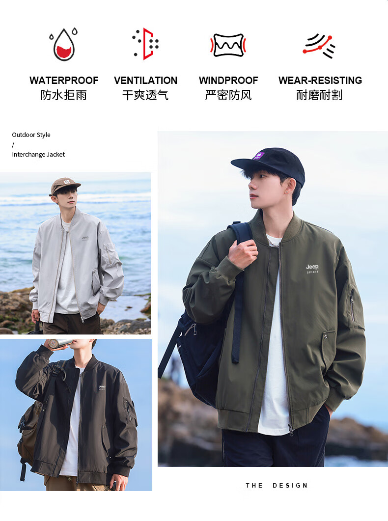 JEEP SPIRIT Men's Autumn Jacket Outdoor Windbreaker Men's Coat 2