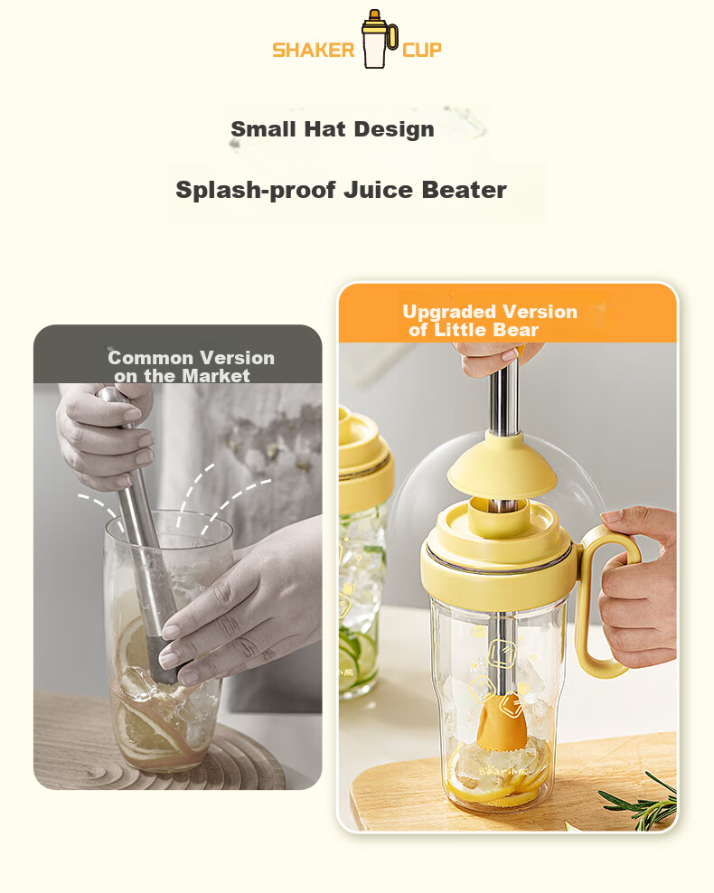 Bear Shaker Cup Handcrafted Lemon Tea Home Cocktail Mixer Set Multifunctional Plastic Milk Tea Cup Ice Tumbler 700ml 8