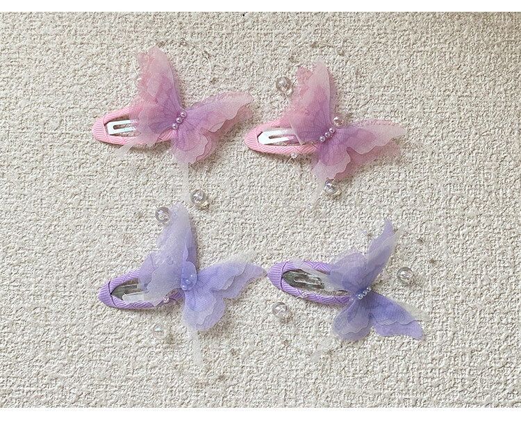 CHIMERA 4-Piece Butterfly Side Bang Hair Clips Girls Hairpins Children's Hair Accessories Birthday Gift for Girls 7