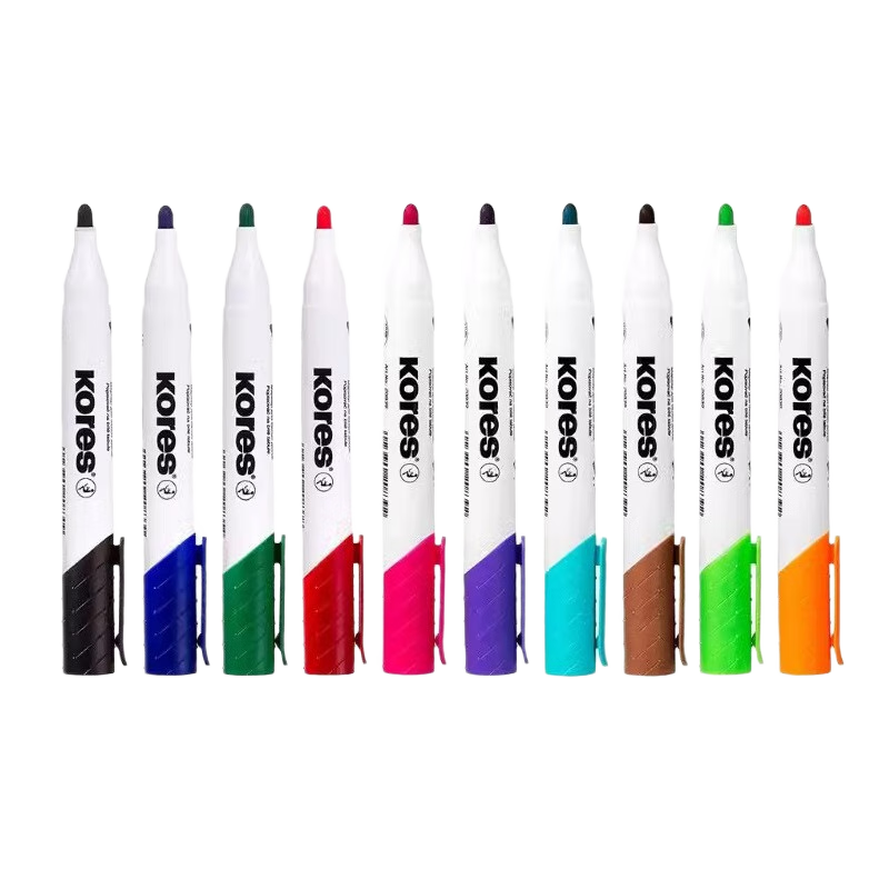 KORES European Imported Gallus Thick Erasable Colored Whiteboard Markers Plan Board Large Capacity Red Blue Green Black Board Markers Writing Drawing Board Markers Non-Toxic Round Tip Blue 4-Pack