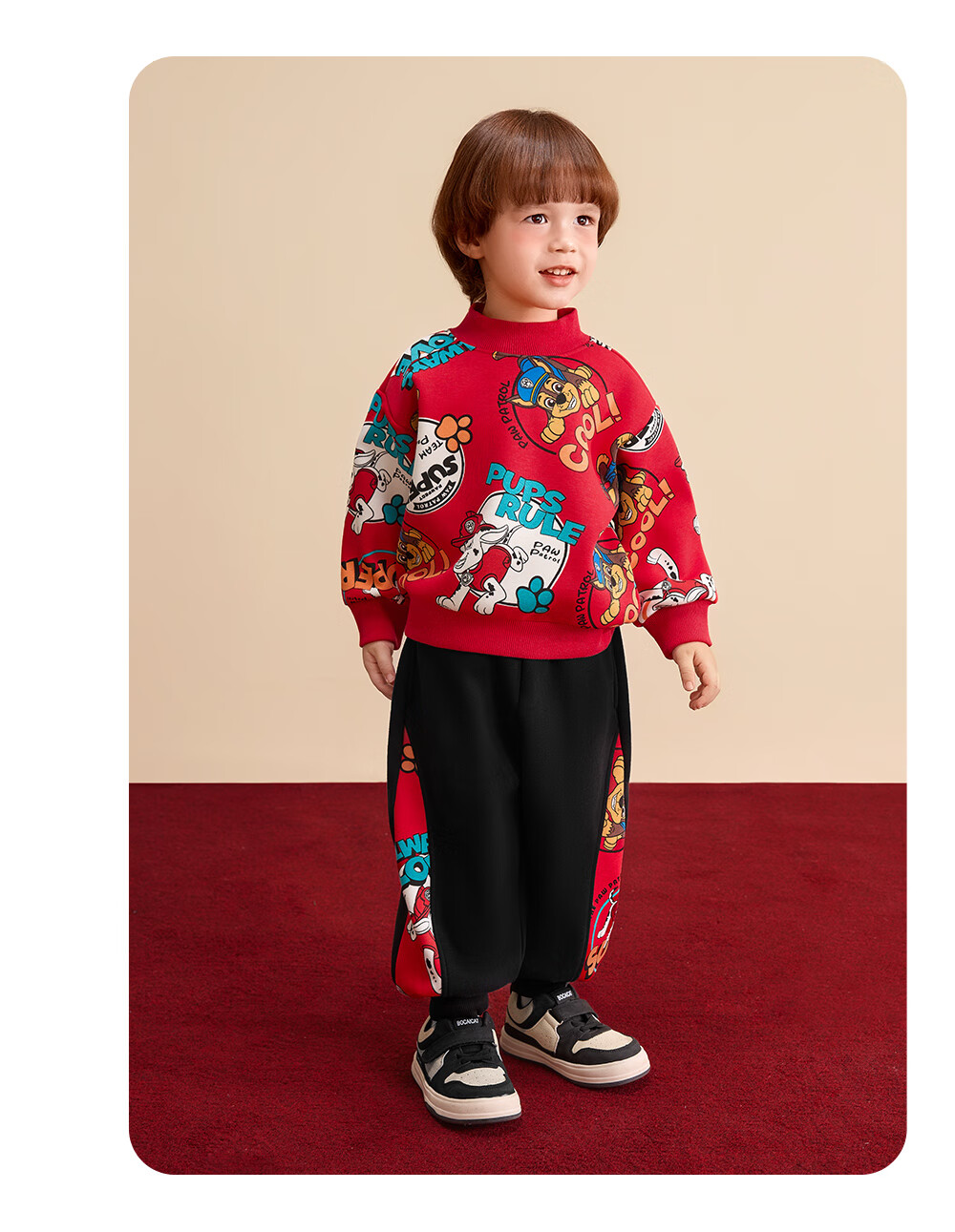 PAW PATROL Kids Fleece Pullover Sweatshirt Autumn Winter Crewneck Red Girls Trendy Hoodie 0343 Size 110 10