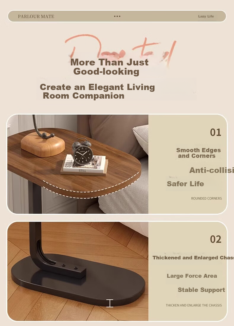 Huayinxuan Side Table, Living Room Sofa Small Coffee Table, Simple Movable Home Mini Bedside Table, Balcony Bedroom Nightstand 16