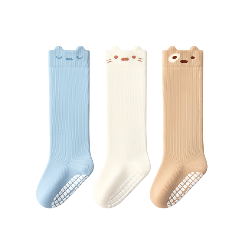 Baby Non-Slip Floor Socks Insulated Toddler Walking Socks Autumn Winter Pure Cotton Class A Children's Knee-High Socks Infant Socks
