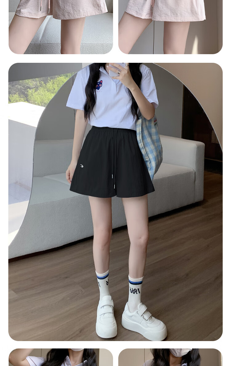 BOPRUIEY Embroidered Workwear Shorts for Women 2025 Summer New Outdoor Sports Five-Point Casual Versatile Solid Color Breathable Hot Pants 18