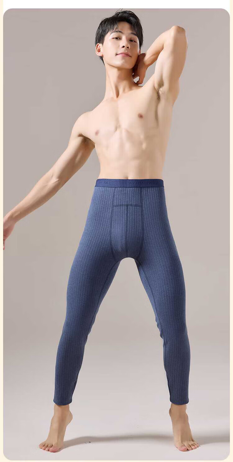 Caiyue Men's Thermal Long Johns with Antibacterial Warmth, Ginger Wool and Silk Blend, 7A Grade, Inner Crotch Design, Base Layer Pants 2