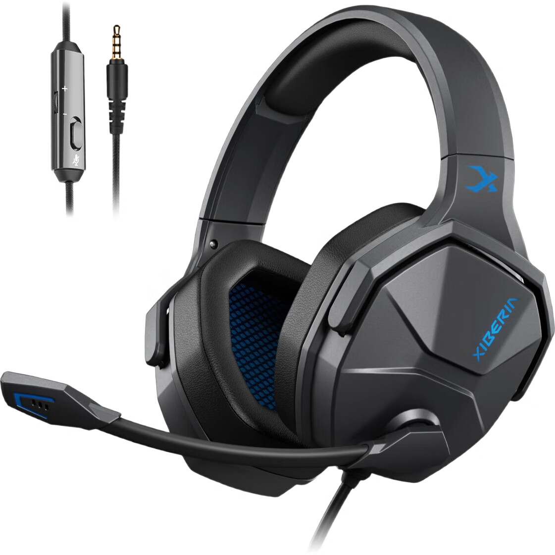 Игровые наушники XIBERIA V13 с микрофоном, накладные, проводные, для компьютера и мобильного телефона, черные