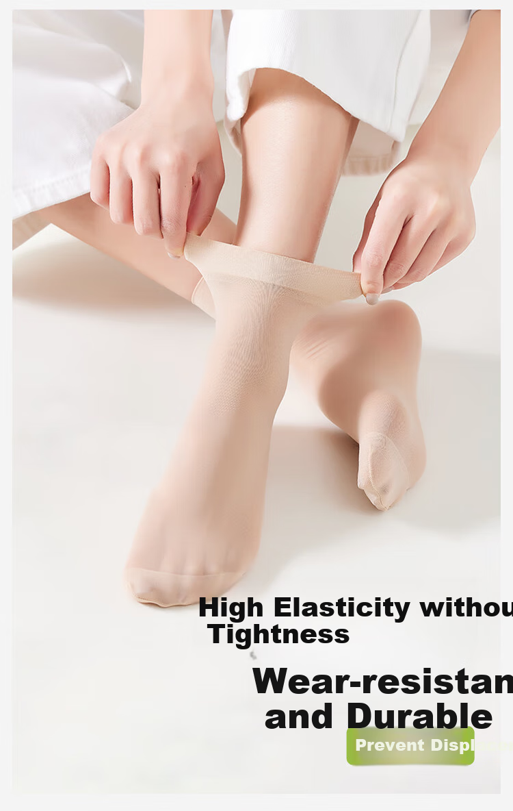 JOAE [Non-Slip And Wear-Resistant] 20 Pairs of Short Silk Stockings, Anti-Snagging, Ultra-Thin, Breathable, Seamless, Nude Color Mid-Calf Women's Stockings 4
