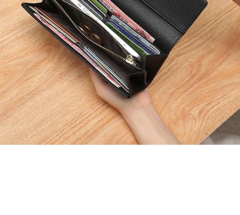 YUYULA Leather Women's Wallet, Large Capacity Clutch Bag, Long Style with Multiple Card Slots, Coin Purse, Light Luxury Leather Wallet, Birthday Gift 12