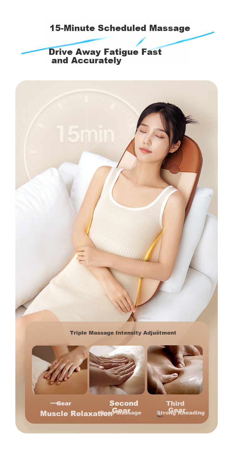 OGAWA Massage Back Cushion for Waist, Back, Buttocks, Legs, Full Body Heat Therapy Massage Device Home Car Office Chair Pad Practical Birthday Gift for Parents Boyfriend Girlfriend 1206 Xingyun Milk Coffee 21