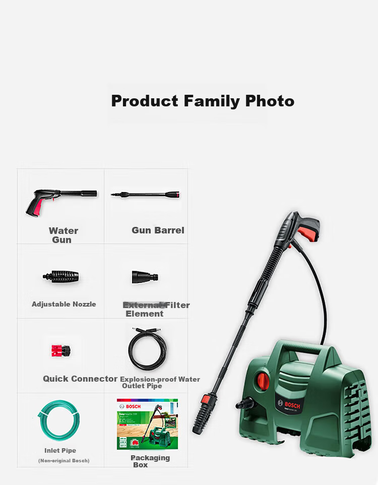 BOSCH EA100 Car Wash Machine High-Pressure Washer 220V Small Household High-Pressure Water Gun Water Pump Portable Device High Power 23