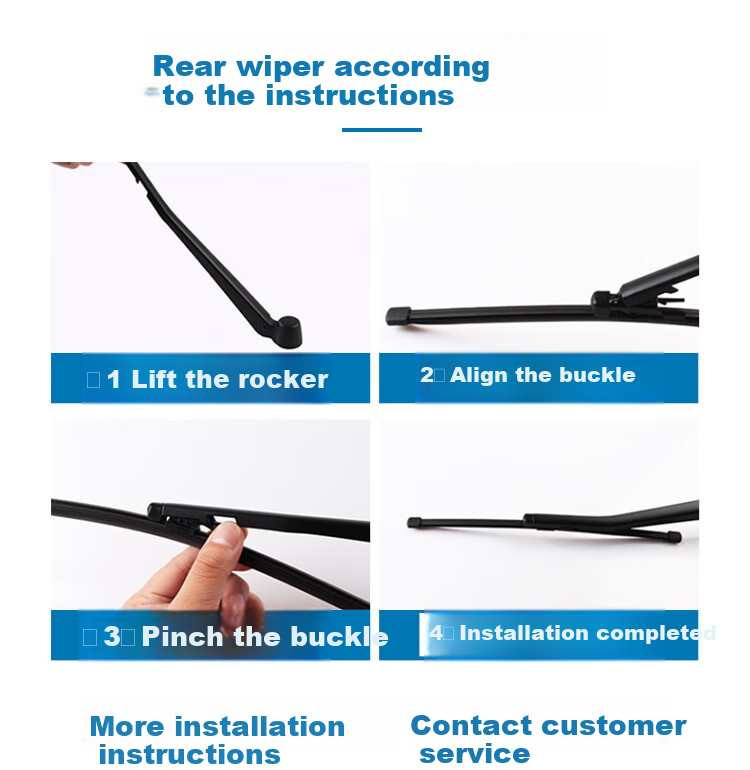 Aoming Ford Domestic Edge/after Wiper Blade/rear Window Wiper Blade, Rear Quiet Wear-Resistant Natural Rubber 6