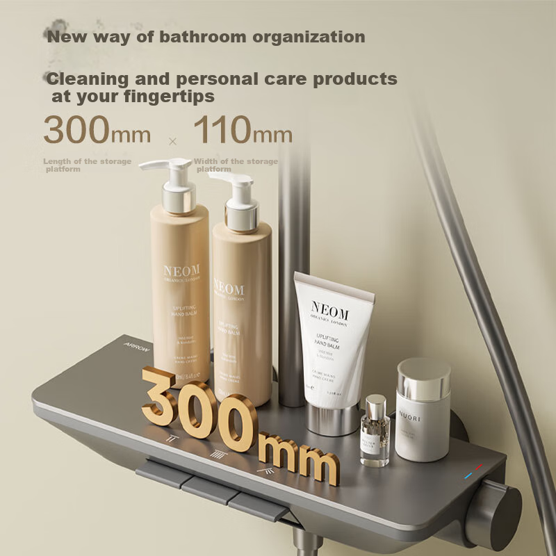 ARROW K150 Shower Head, Three-Function High-Pressure Spray, Piano Key Design, Large Screen Top Spray, AE33192MZGGW