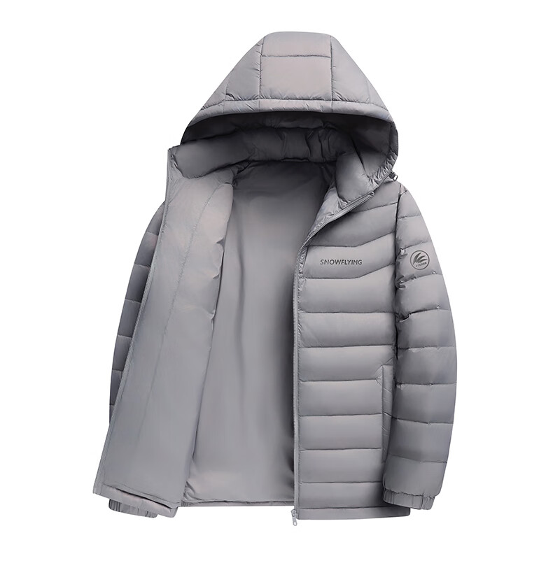 SNOWFLYING 90 Fill Lightweight Down Jacket Unisex Hooded Fashion Casual Autumn Winter Warm Couple Coat Men 3
