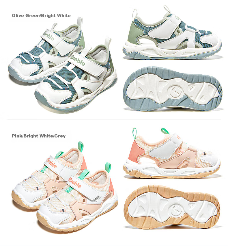 Ginoble Baby Walking Shoes Summer Boys and Girls Comfortable Breathable Sandals Beach Shoes GW1741 Light Gray/White 7