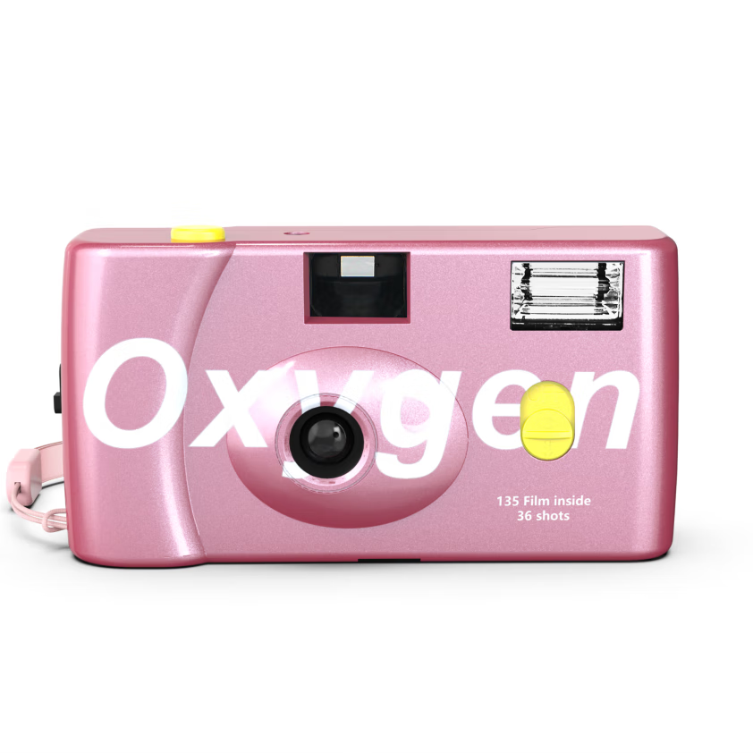 FUJIFILM Oxygen Camera, C200 Film Camera, Oxygen Camera, Can Take 36 Photos, Coral Pink, Transparent Film Camera, Disposable Film Camera, Oxygen Camera