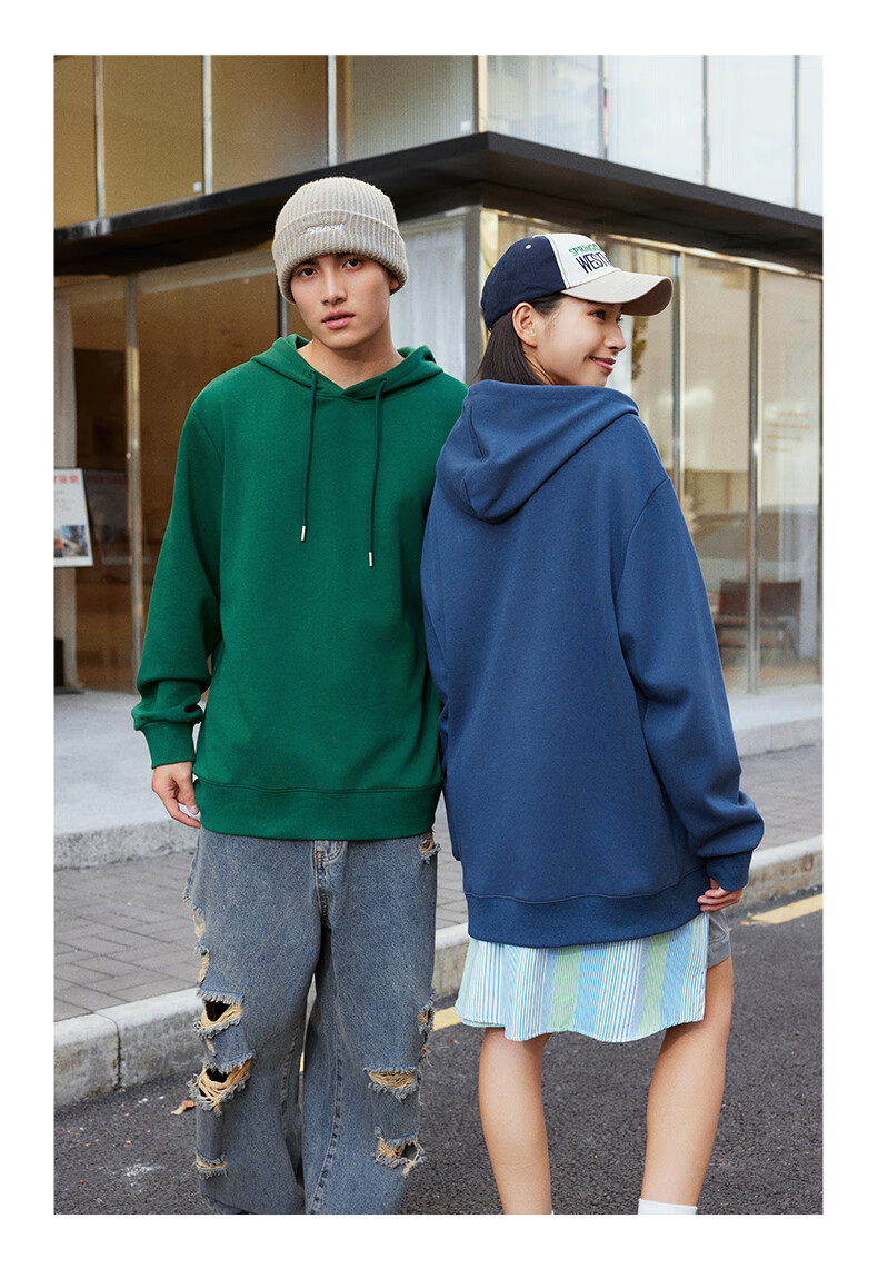 JEANSWEST LIFE Men's Hooded Sweatshirt, Spring And Autumn Heavy Cotton Casual Loose Top, Youth Trendy Versatile Jacket 10