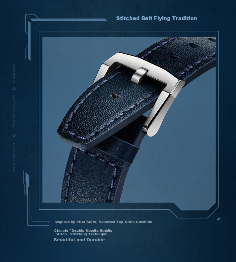 FIYTA Mach J-20 Special Commemorative Edition Ultra-Thin Multifunctional Mechanical Movement Black Dial Leather Strap Watch, Holiday Gift 12