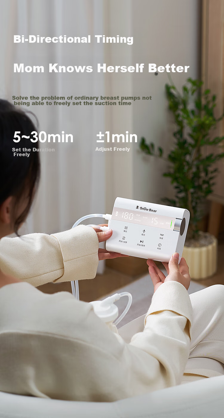SnowBear Electric Breast Pump, Fully Automatic, Hands-Free, Dual-Sided Milk Collector, Model 08926 27